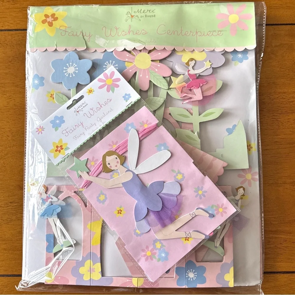 Meri Meri Fairy Wishes Party Decor Centerpiece & Garland New Unused Rare Decor